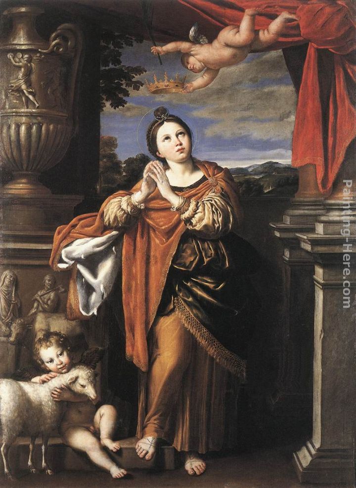 Saint Agnes painting - Domenichino Saint Agnes art painting